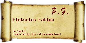 Pinterics Fatime névjegykártya